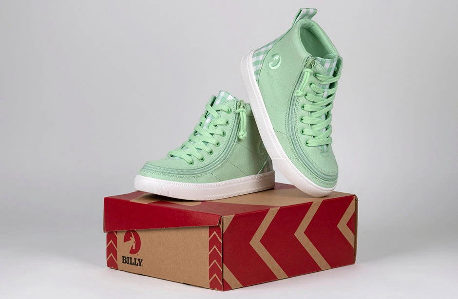 FINAL SALE - Green Gingham BILLY Classic Lace High Tops - Image 8