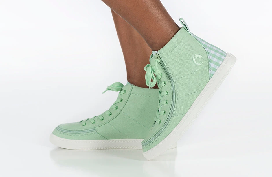 FINAL SALE - Green Gingham BILLY Classic Lace High Tops - Image 9