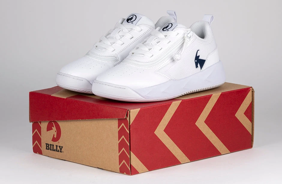 FINAL SALE - White/Navy BILLY Sport Court Athletic Sneakers - Image 6