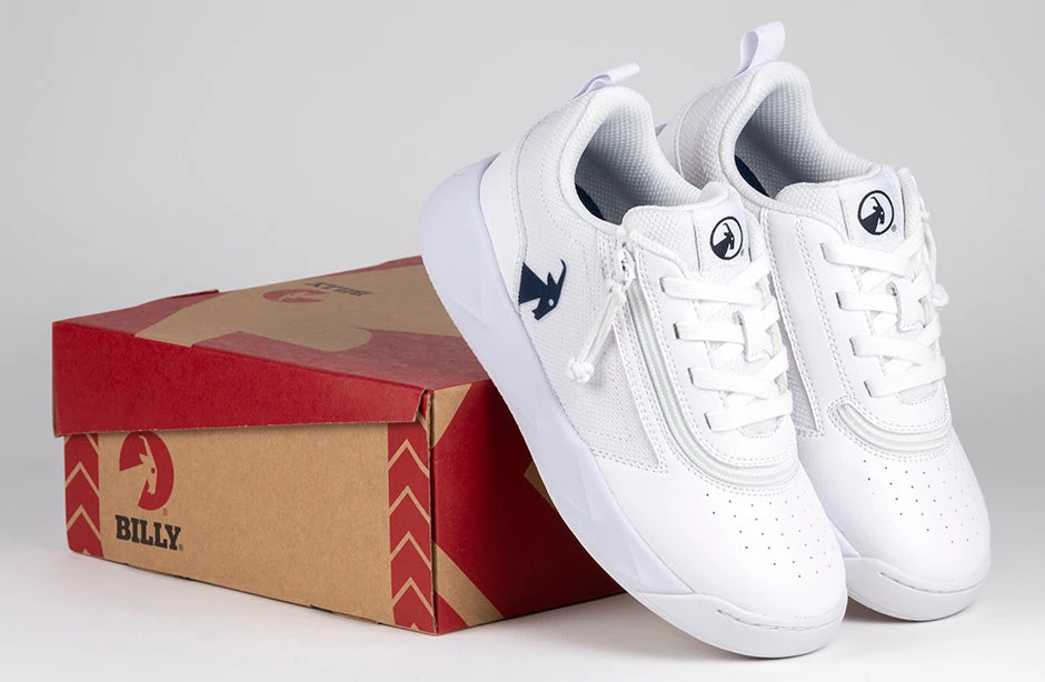 FINAL SALE - White/Navy BILLY Sport Court Athletic Sneakers - Image 7