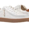 FINAL SALE - Women's White (Brown Mustache) BILLY Low Sneakers