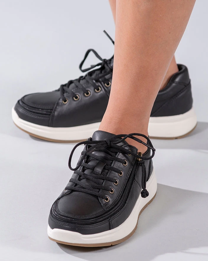 FINAL SALE - Women's Black Leather BILLY Comfort Lows - Image 7