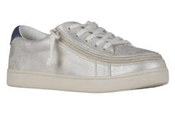 FINAL SALE - Women's White (Navy Mustache) BILLY Sneakers