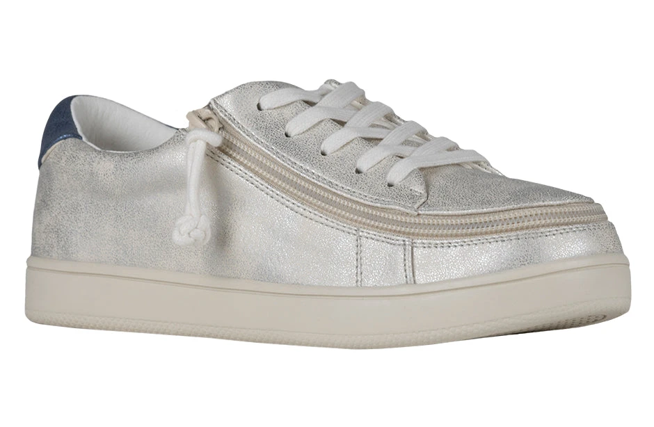 FINAL SALE - Women's White (Navy Mustache) BILLY Sneakers