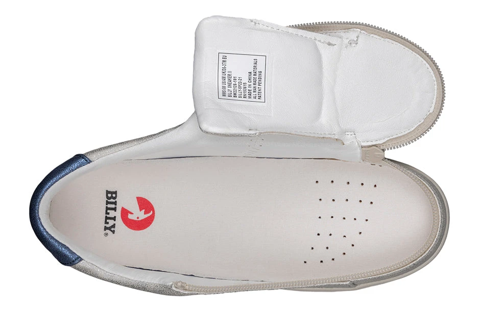 FINAL SALE - Women's White (Navy Mustache) BILLY Sneakers - Image 4