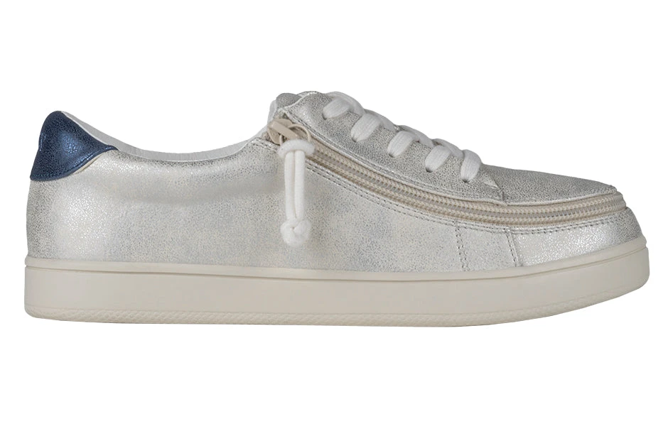 FINAL SALE - Women's White (Navy Mustache) BILLY Sneakers - Image 2