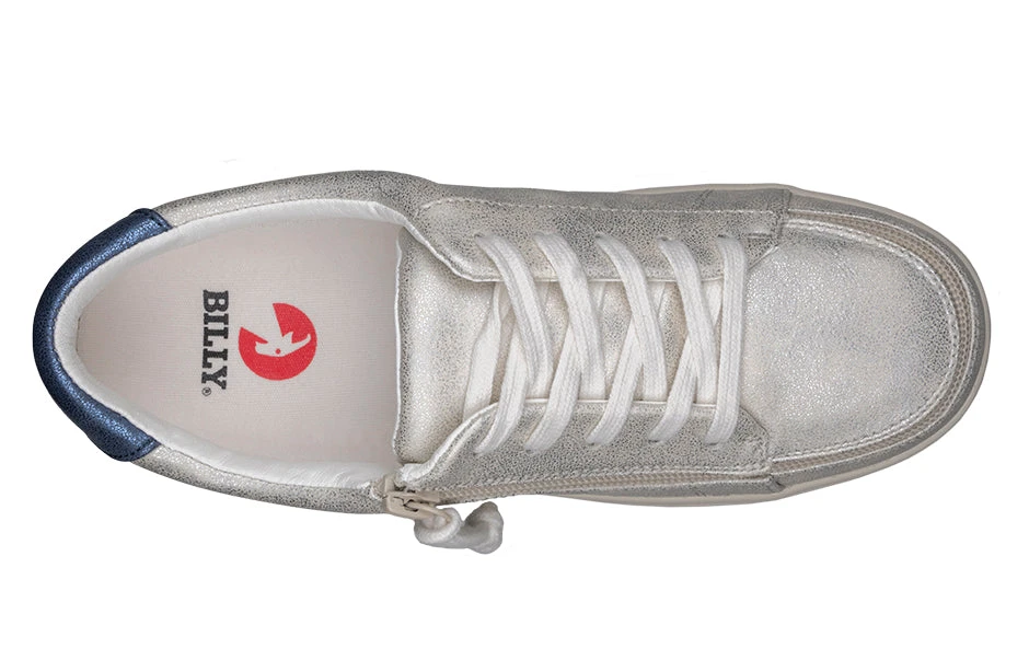 FINAL SALE - Women's White (Navy Mustache) BILLY Sneakers - Image 3