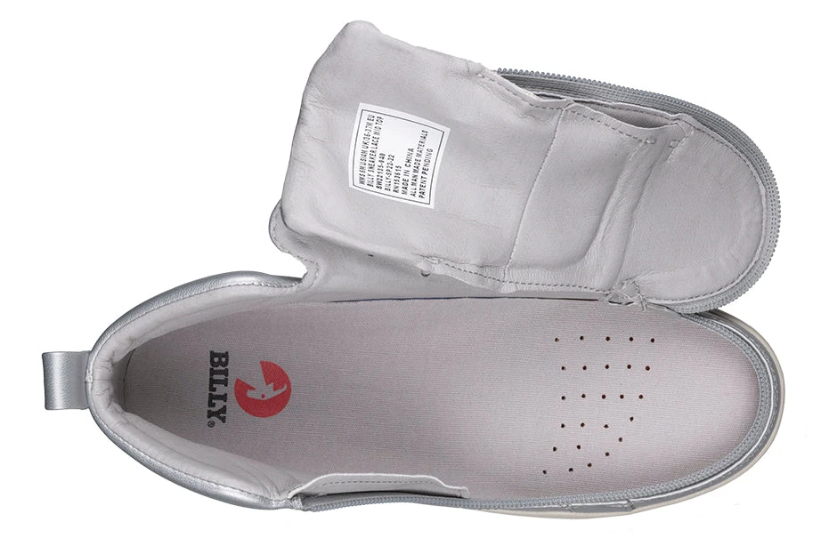 FINAL SALE - Women's Silver Grey Metallic BILLY Sneaker Lace Mid Tops - Image 4