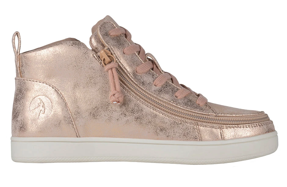 FINAL SALE - Women's Rose Gold BILLY Sneaker Lace Mid Tops - Image 2
