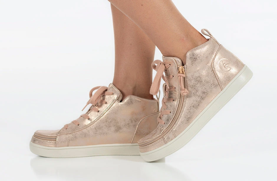 FINAL SALE - Women's Rose Gold BILLY Sneaker Lace Mid Tops - Image 9