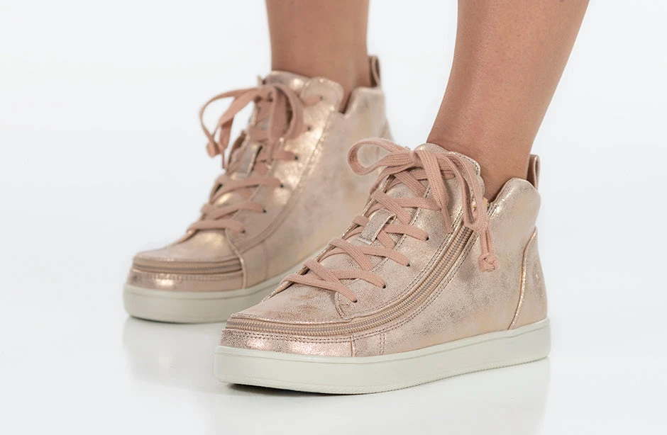FINAL SALE - Women's Rose Gold BILLY Sneaker Lace Mid Tops - Image 10